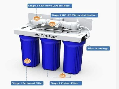 4 مراحل یو وی ایل ای ڈی کے ساتھ پانی فلٹر نظام